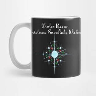 Winter Kisses and Christmas Snowflakes Wishes Mug